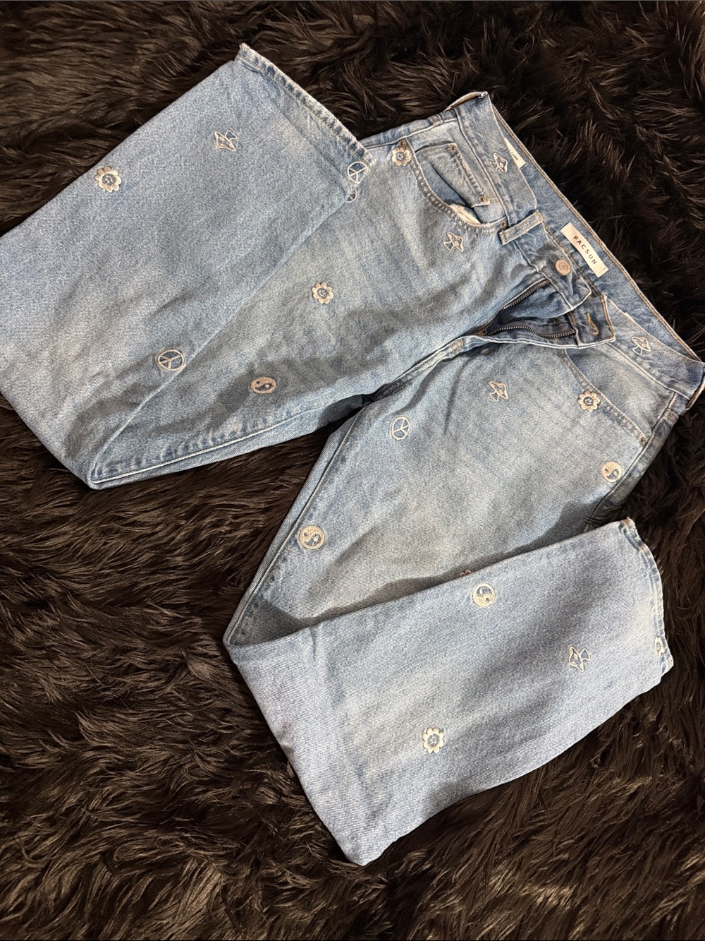 PacSun Light Blue Embroidered Jeans